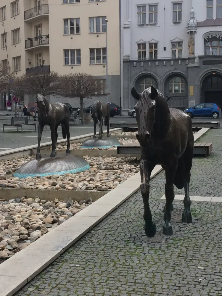 Horses of Michal Gabriel on Šabata Square